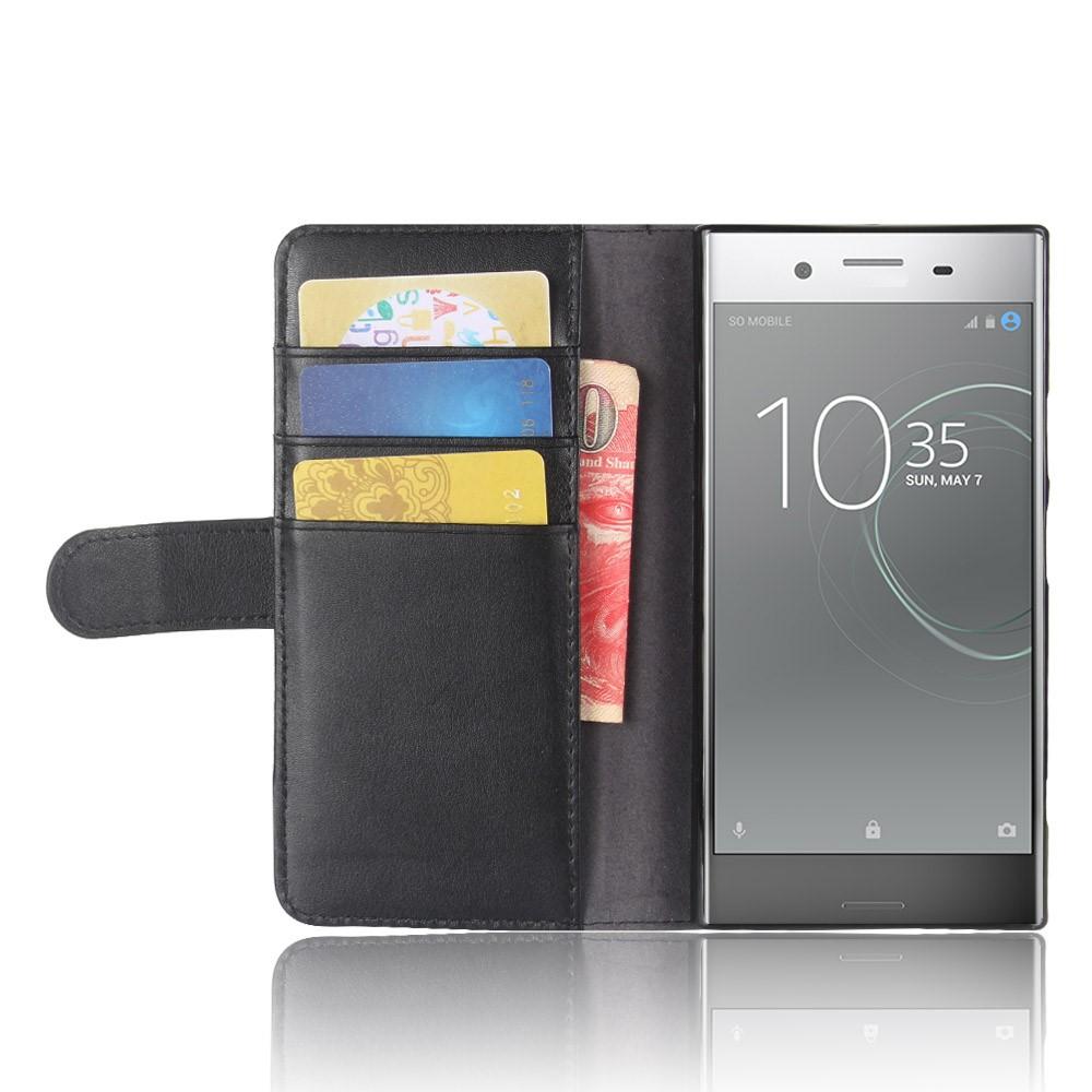 Sony Xperia XZ1 Genuine Leather Wallet Case Black