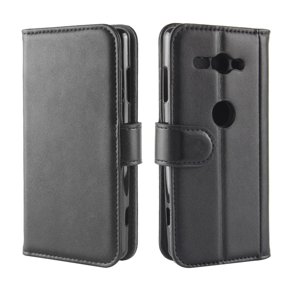 Sony Xperia XZ2 Compact Genuine Leather Wallet Case Black