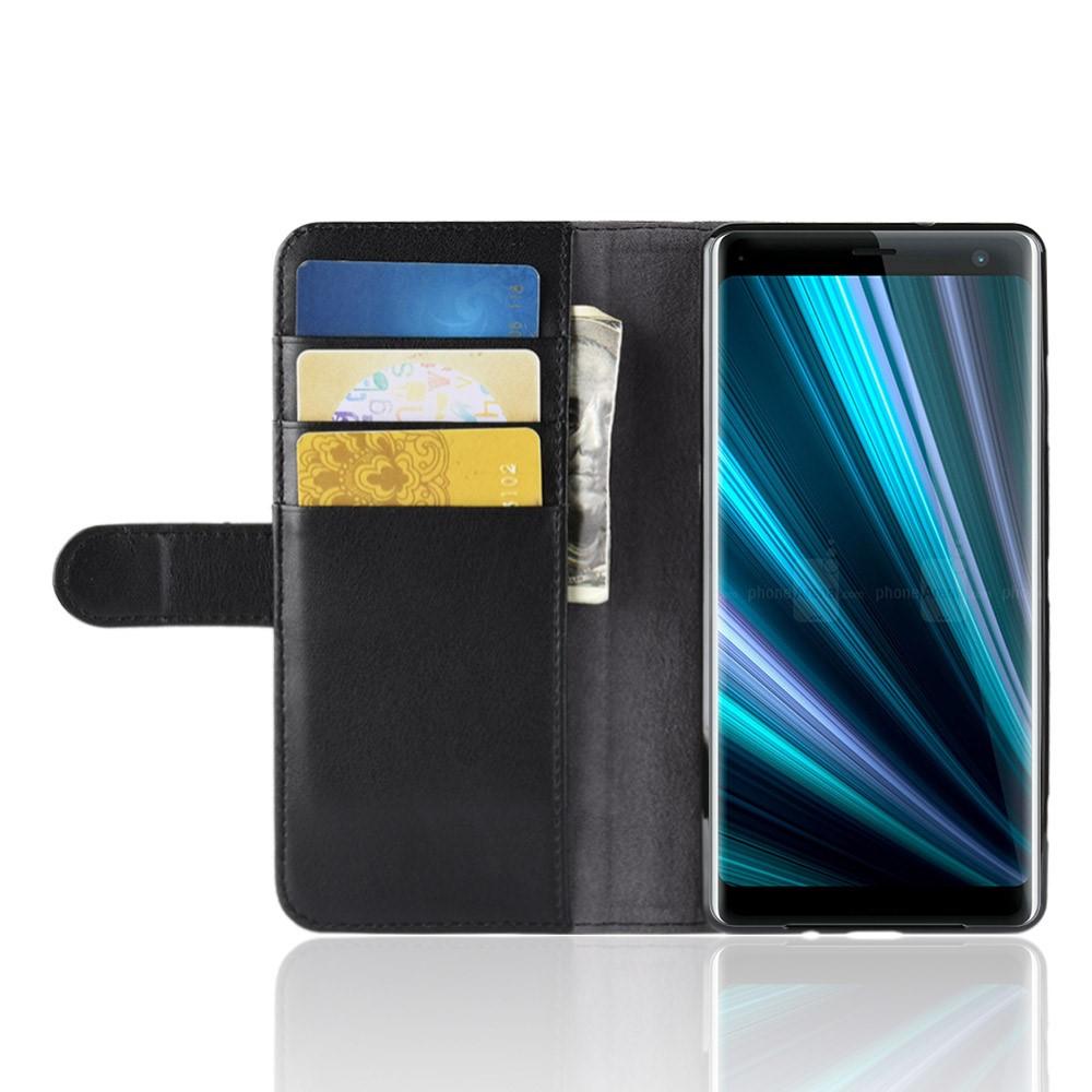 Sony Xperia XZ3 Genuine Leather Wallet Case Black