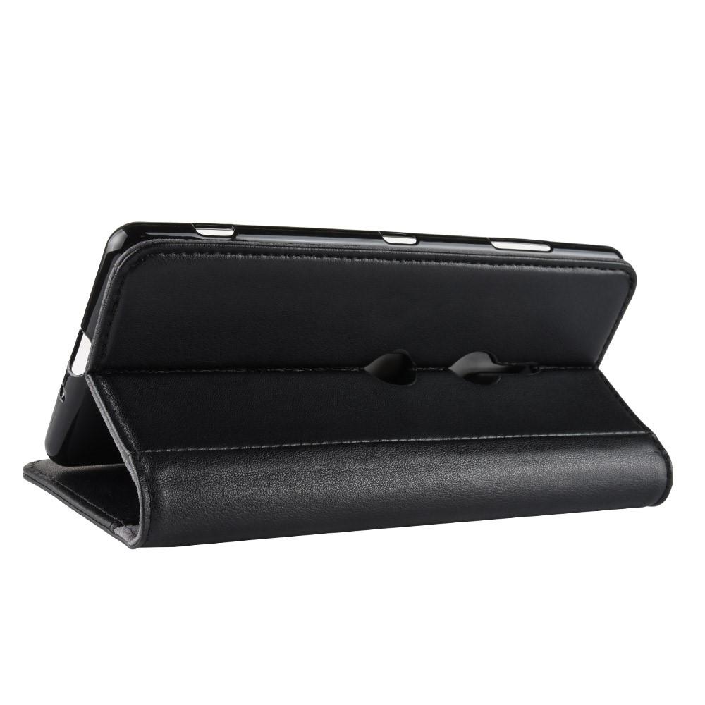 Sony Xperia XZ3 Genuine Leather Wallet Case Black