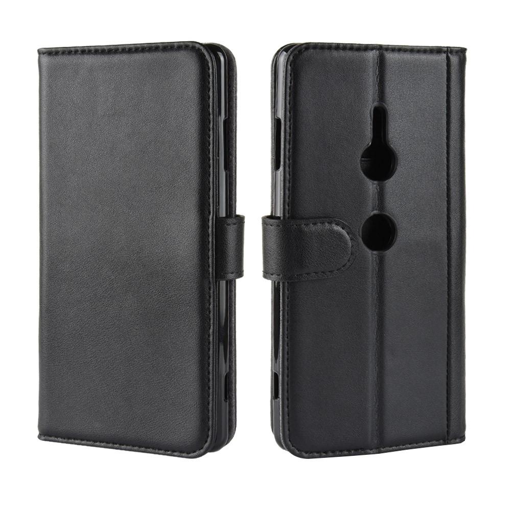 Sony Xperia XZ3 Genuine Leather Wallet Case Black