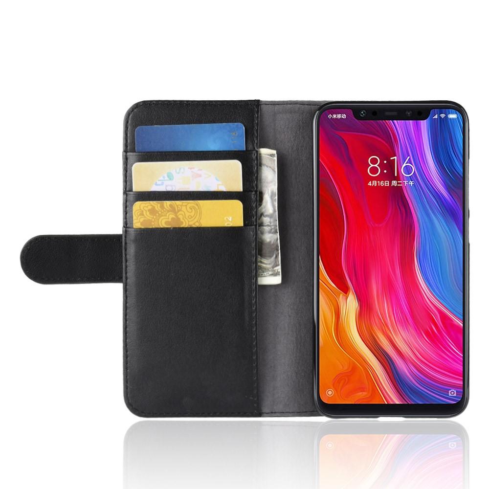 Xiaomi Mi 8 Genuine Leather Wallet Case Black