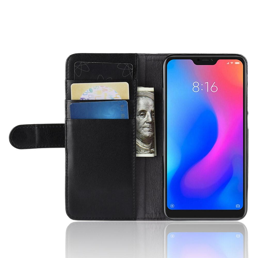Xiaomi Mi A2 Lite Genuine Leather Wallet Case Black