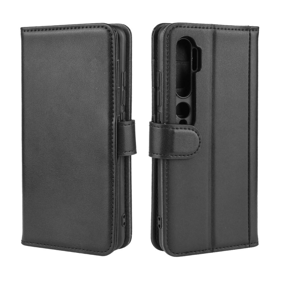 Xiaomi Mi Note 10/10 Pro Genuine Leather Wallet Case Black