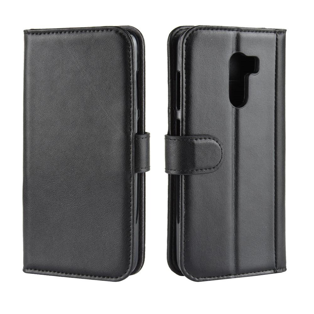 Xiaomi Pocophone F1 Genuine Leather Wallet Case Black