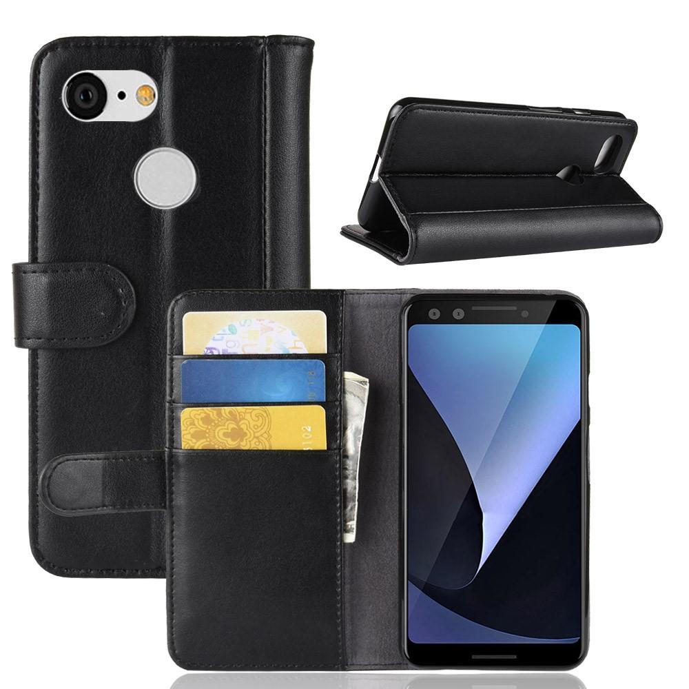 Google Pixel 3 Genuine Leather Wallet Case Black