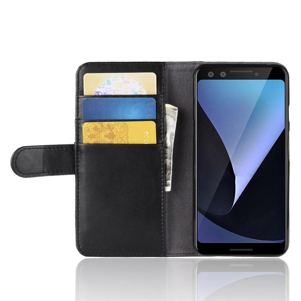 Google Pixel 3 Genuine Leather Wallet Case Black
