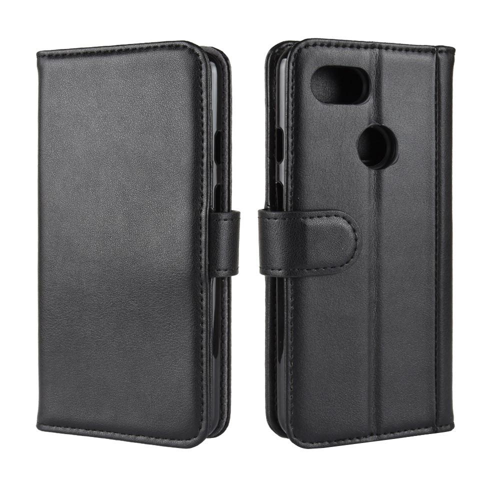 Google Pixel 3 Genuine Leather Wallet Case Black