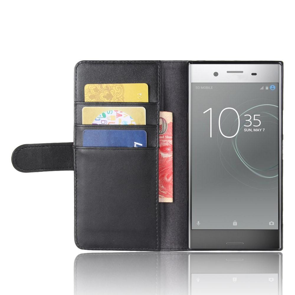 Sony Xperia XZ Premium Genuine Leather Wallet Case Black