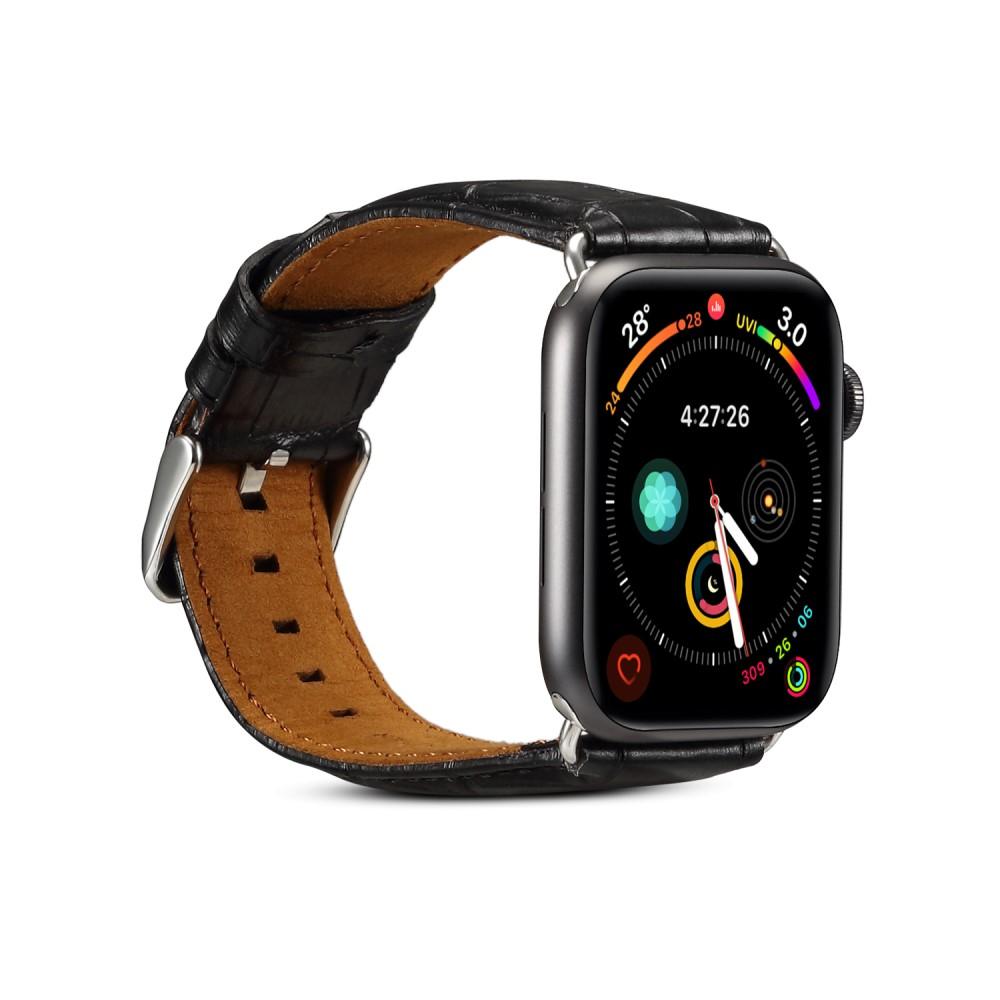 Apple Watch 45mm Series 8 Croco Leather Band Black