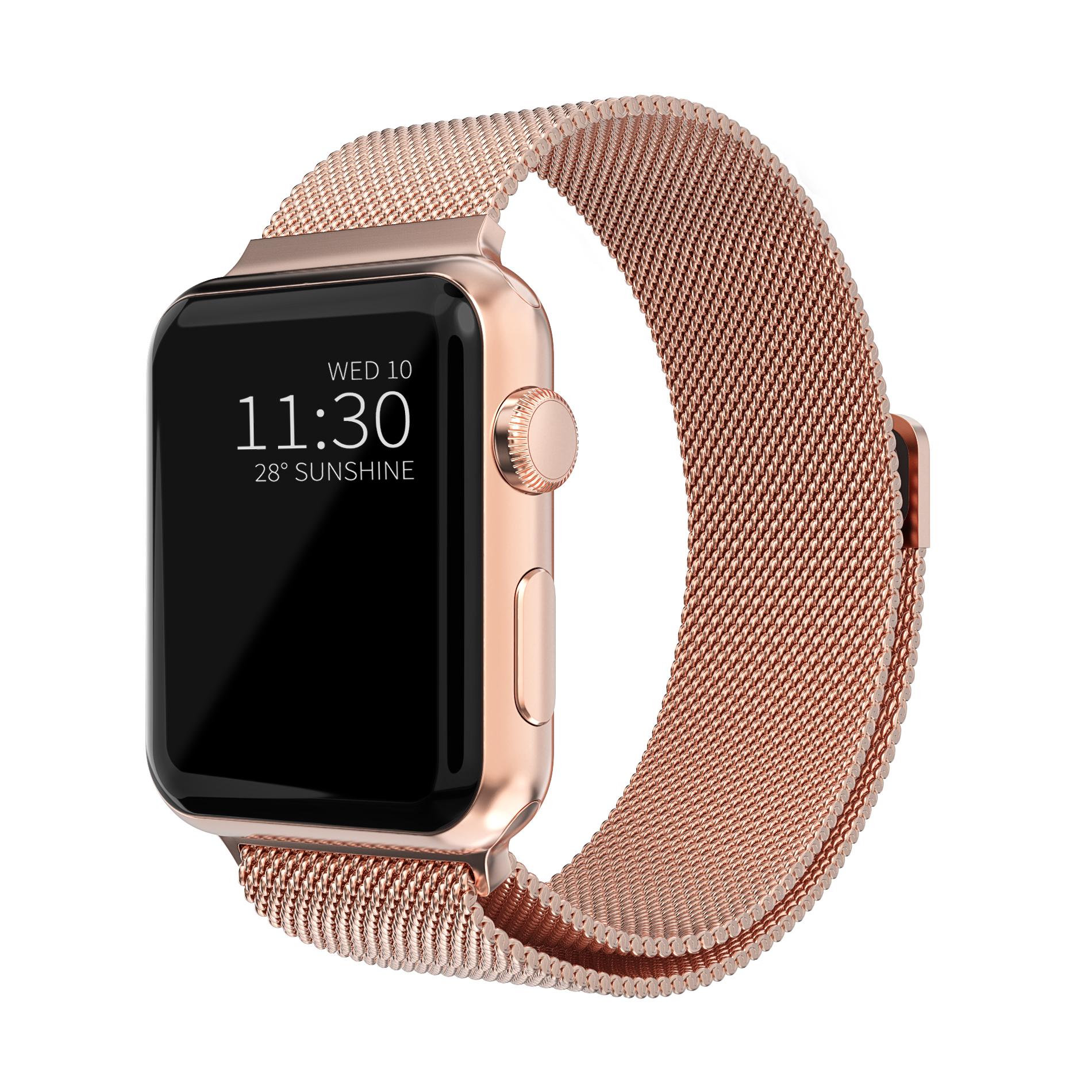 Apple Watch 42mm Milanese Loop Band Rose Gold