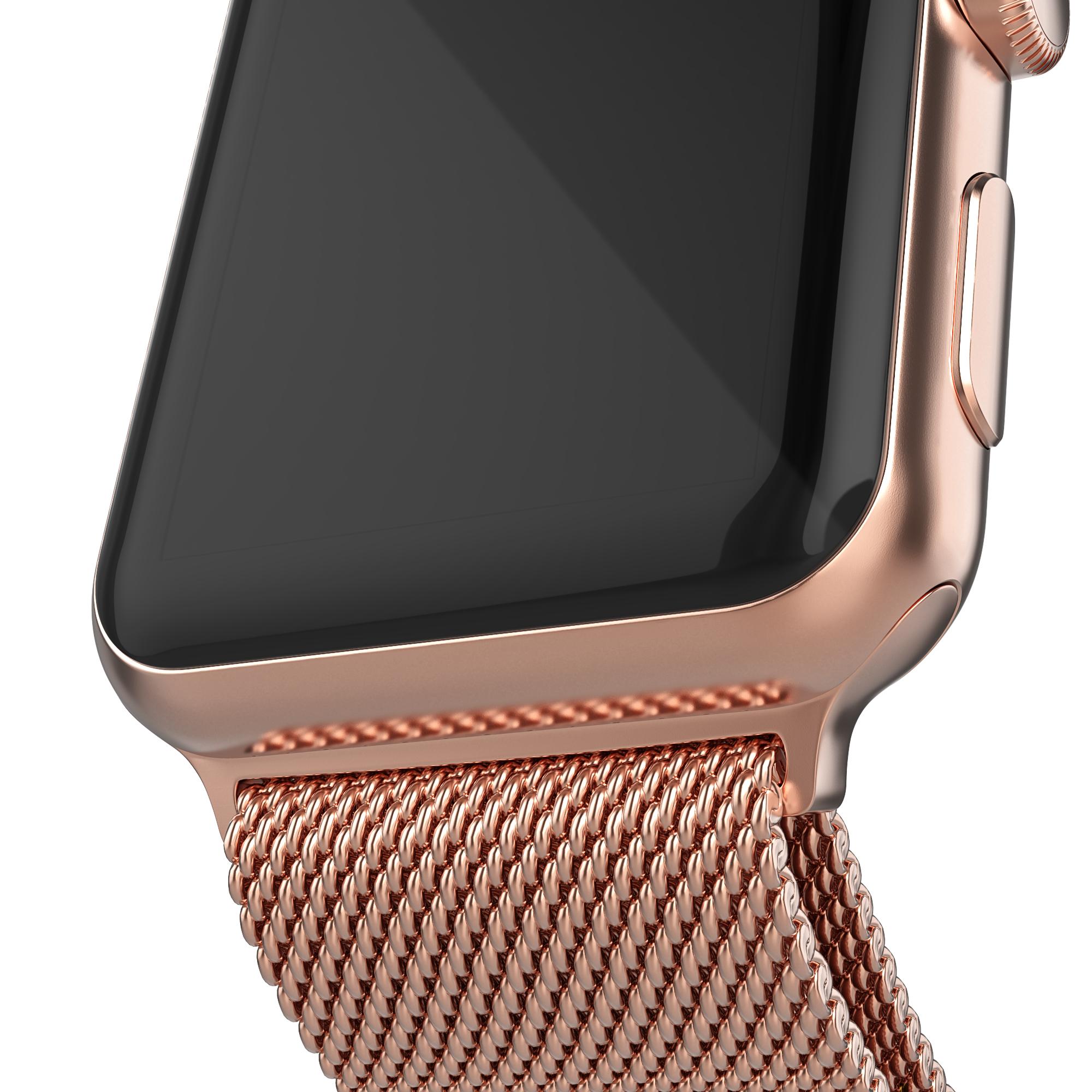 Apple Watch 45mm Series 7 Milanese Loop Band Rose Gold