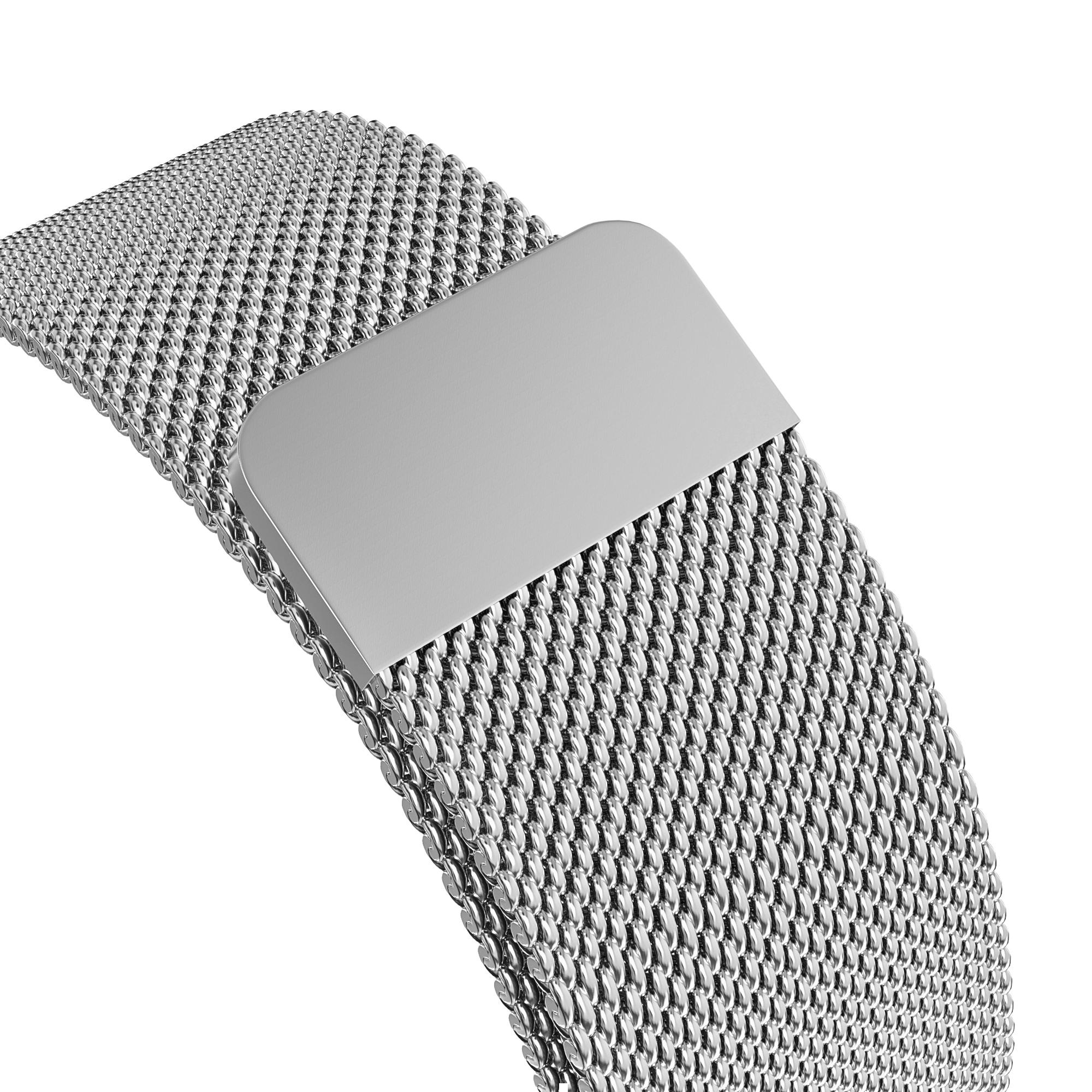 Apple Watch 45mm Series 9 Milanese Loop Band Silver