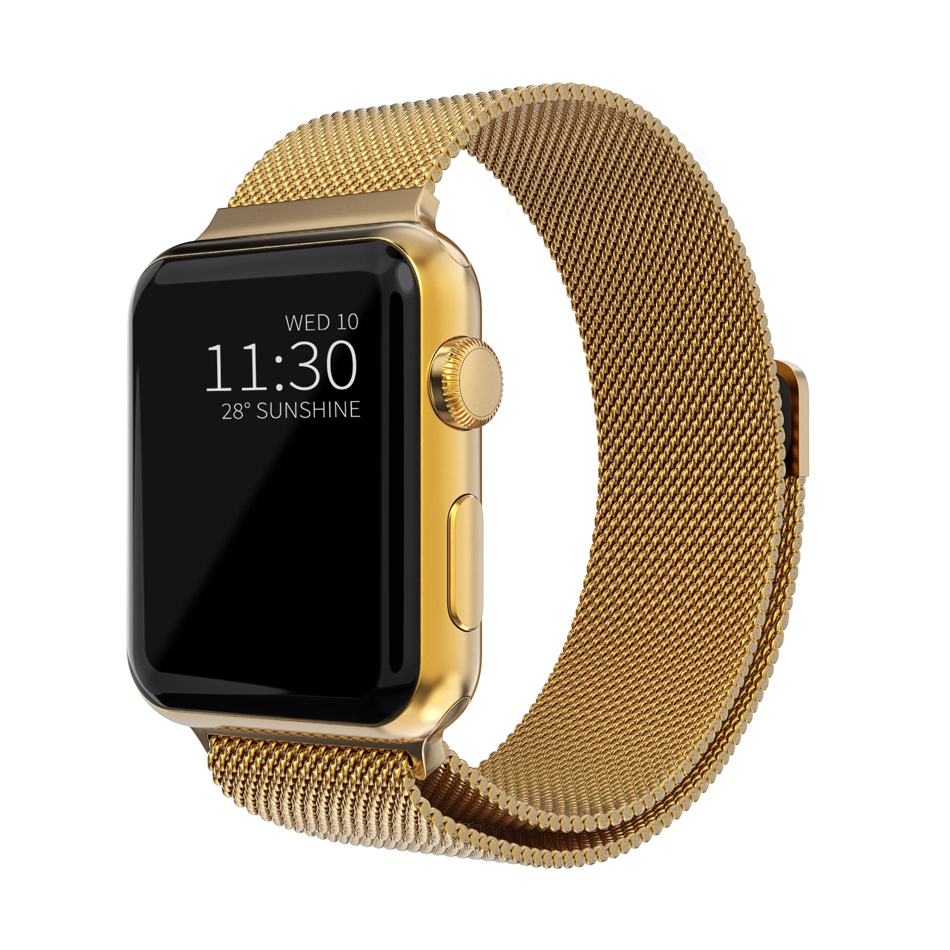 Apple Watch 45mm Series 7 Milanese Loop Band Gold