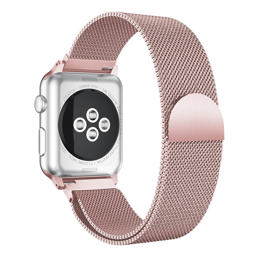 Apple Watch Series 8 45mm Milanese Loop Band Pink Gold
