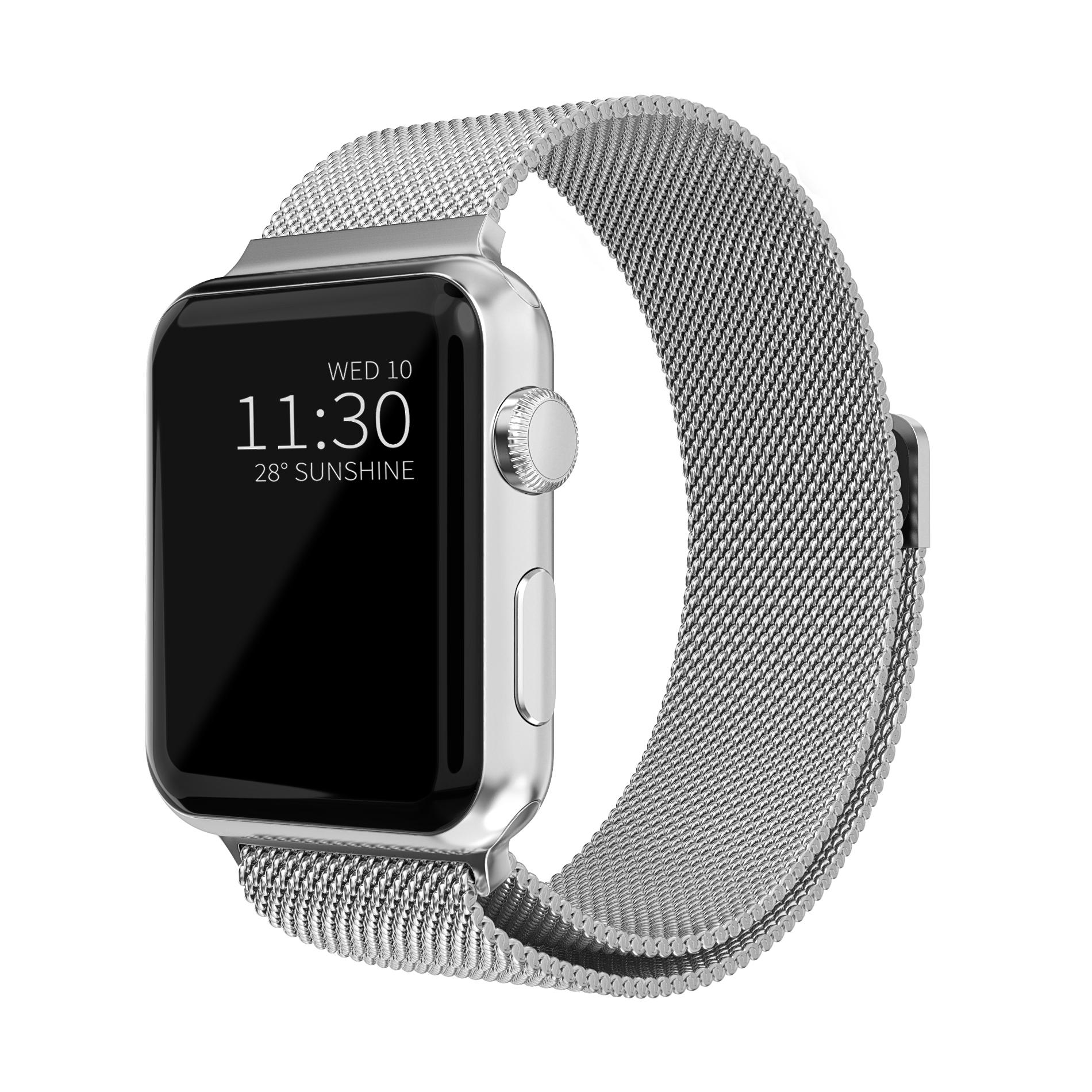 Apple Watch 45mm Series 8 Milanese Loop Band Silver