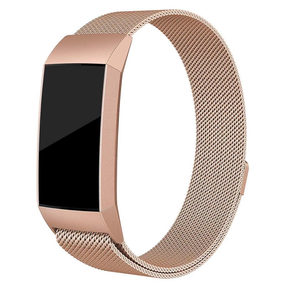 Fitbit Charge 3/4 Milanese Loop Band Rose Gold