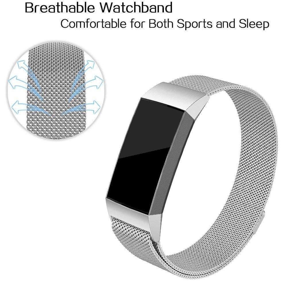 Fitbit Charge 3/4 Milanese Loop Band Silver