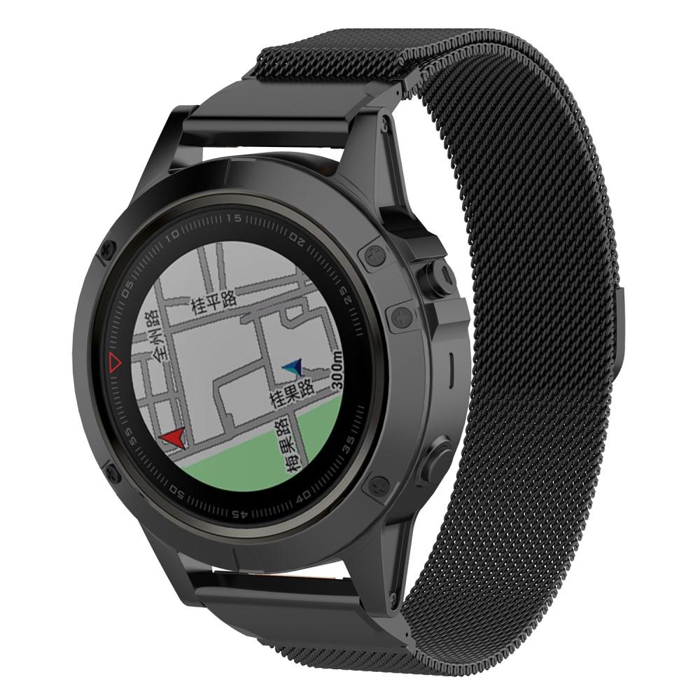 Garmin Fenix 6X Milanese Loop Band Black