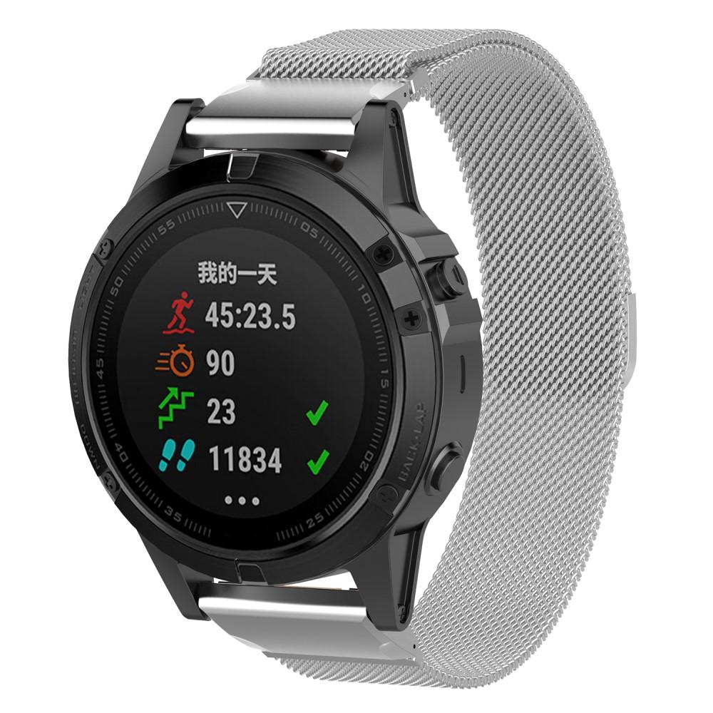 Garmin Fenix 7 Milanese Loop Band Silver