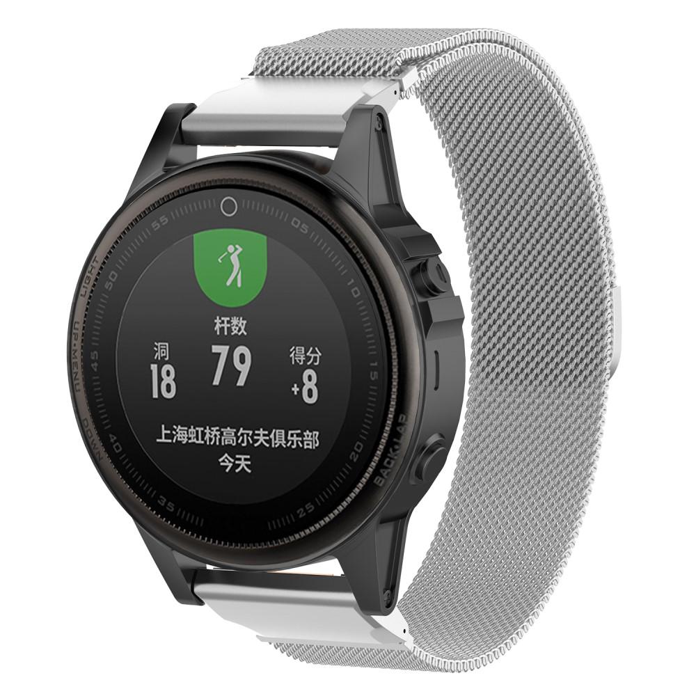 Garmin Fenix 57S Pro Milanese Loop Band Silver