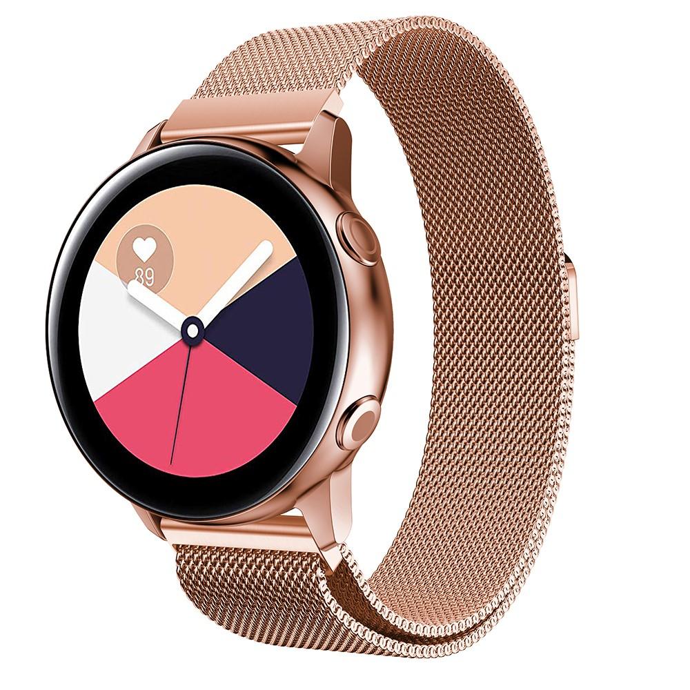 Samsung Galaxy Watch Active Milanese Loop Band Rose Gold