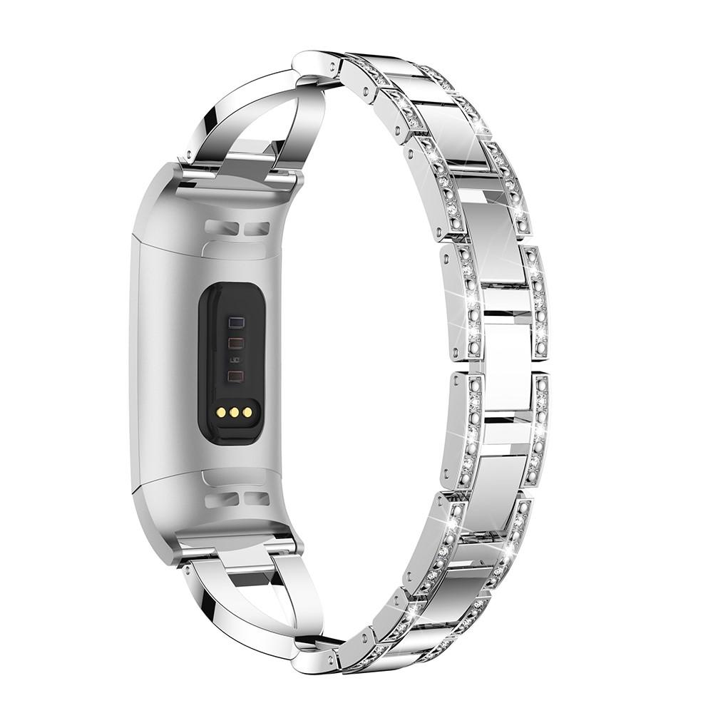 Fitbit Charge 3/4 Crystal Bracelet Silver