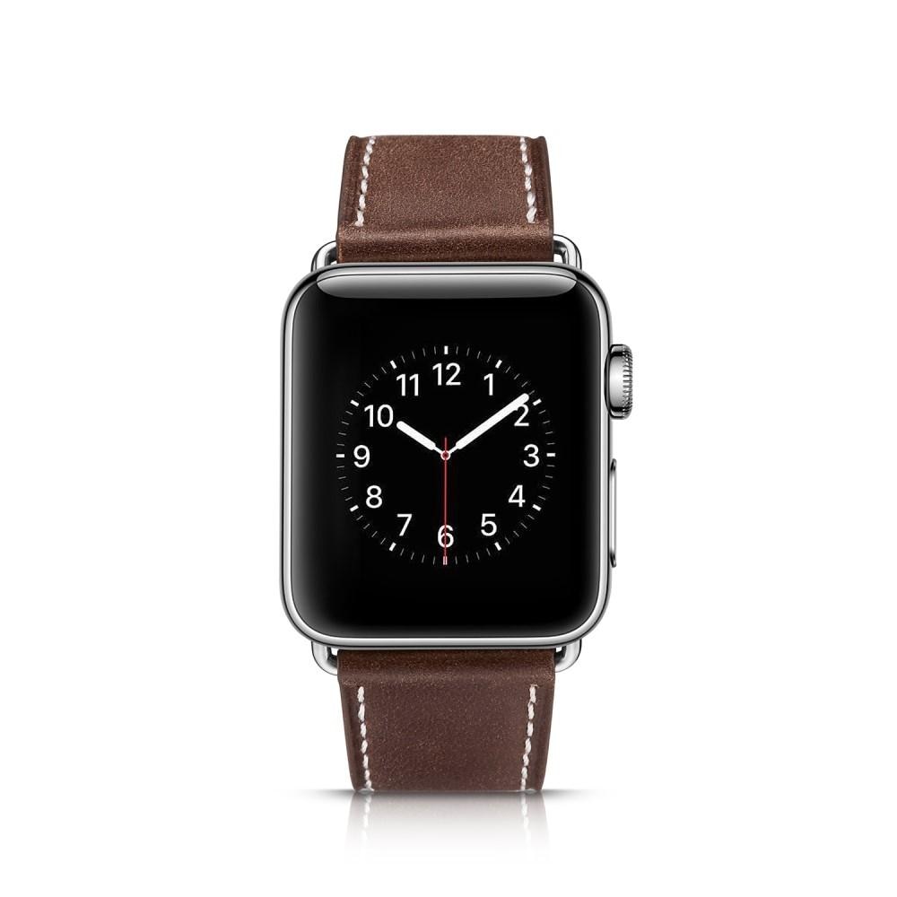 Apple Watch SE 44mm Leather Strap Brown