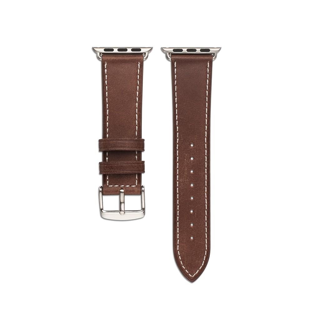 Apple Watch 45mm Series 7 Leather Strap Brown