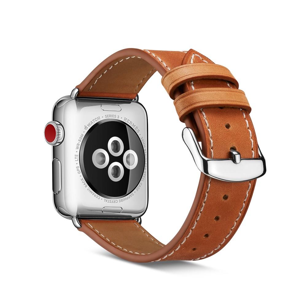 Apple Watch 41mm Series 9 Leather Strap Cognac