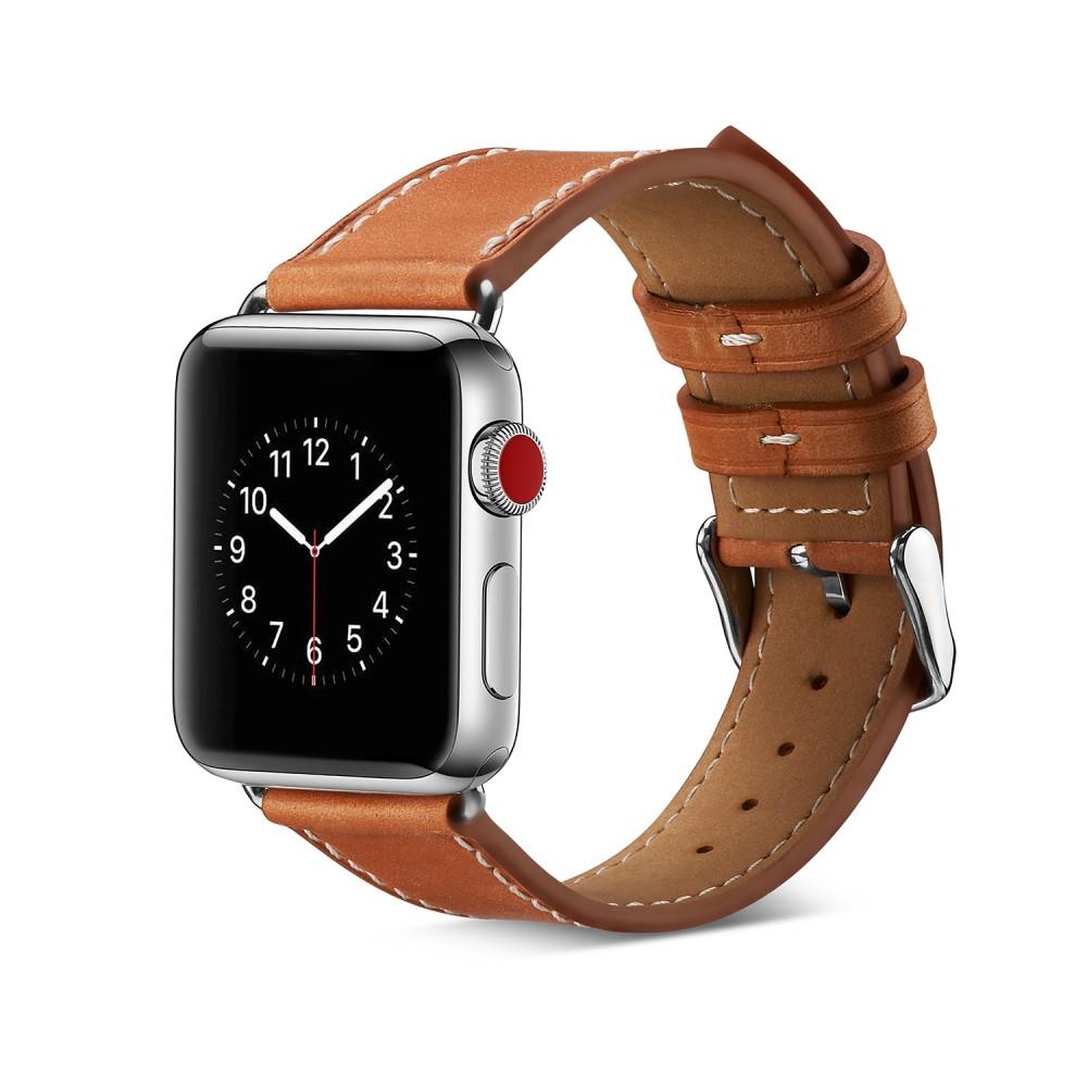 Apple Watch 41mm Series 9 Leather Strap Cognac