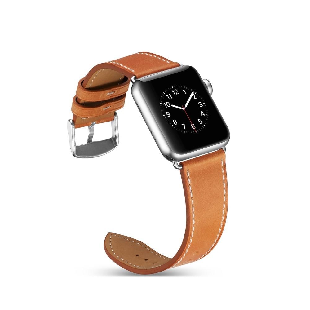 Apple Watch 41mm Series 9 Leather Strap Cognac