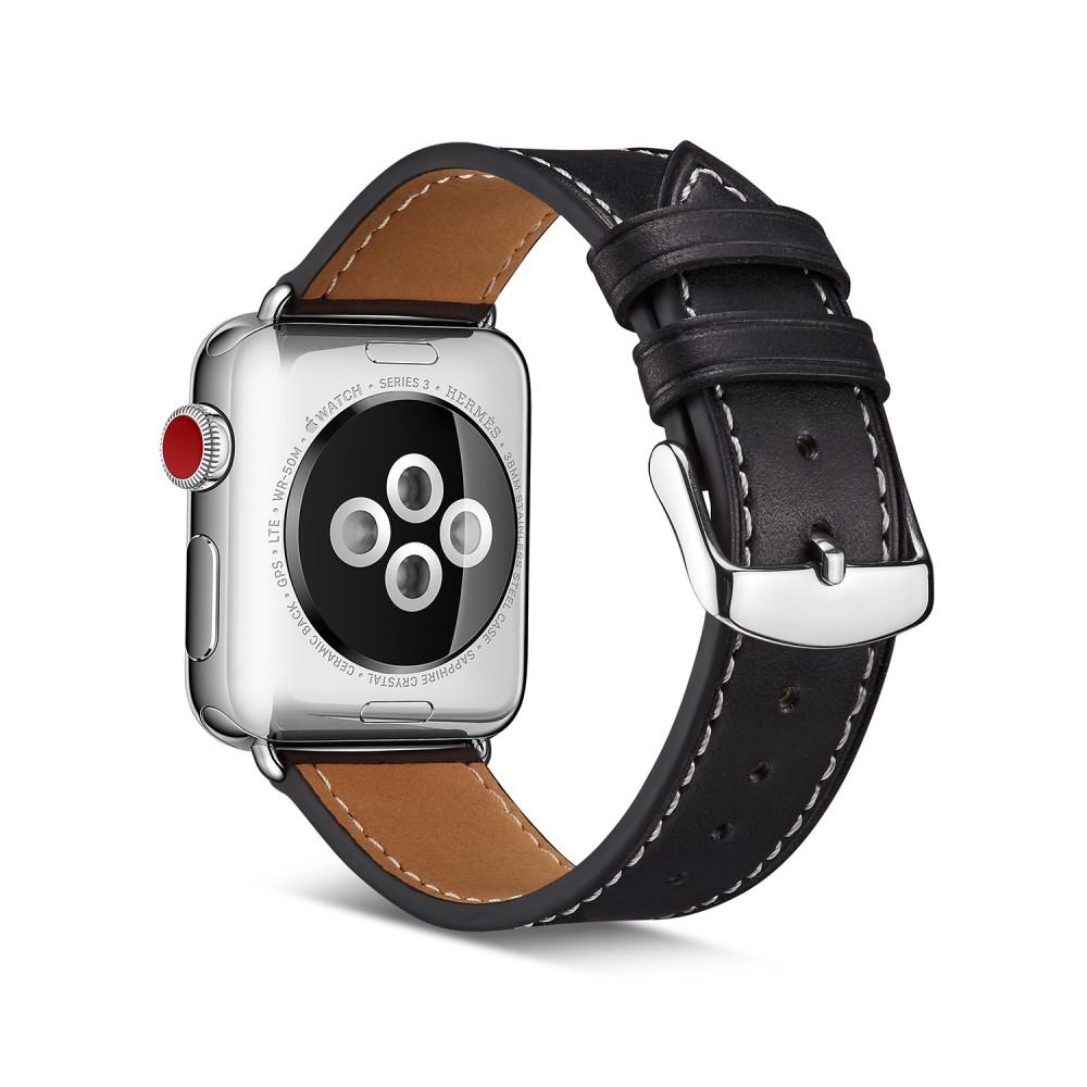 Apple Watch SE 40mm Leather Strap Black