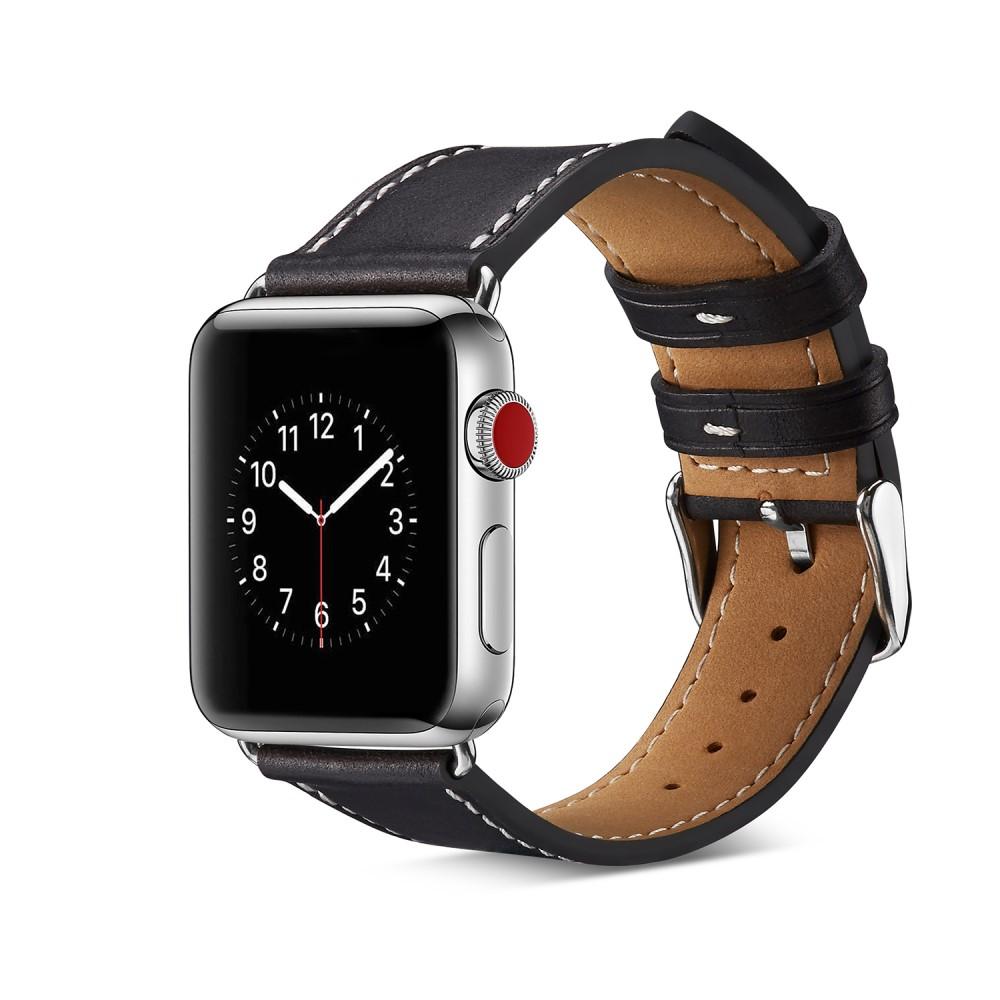 Apple Watch SE 40mm Leather Strap Black