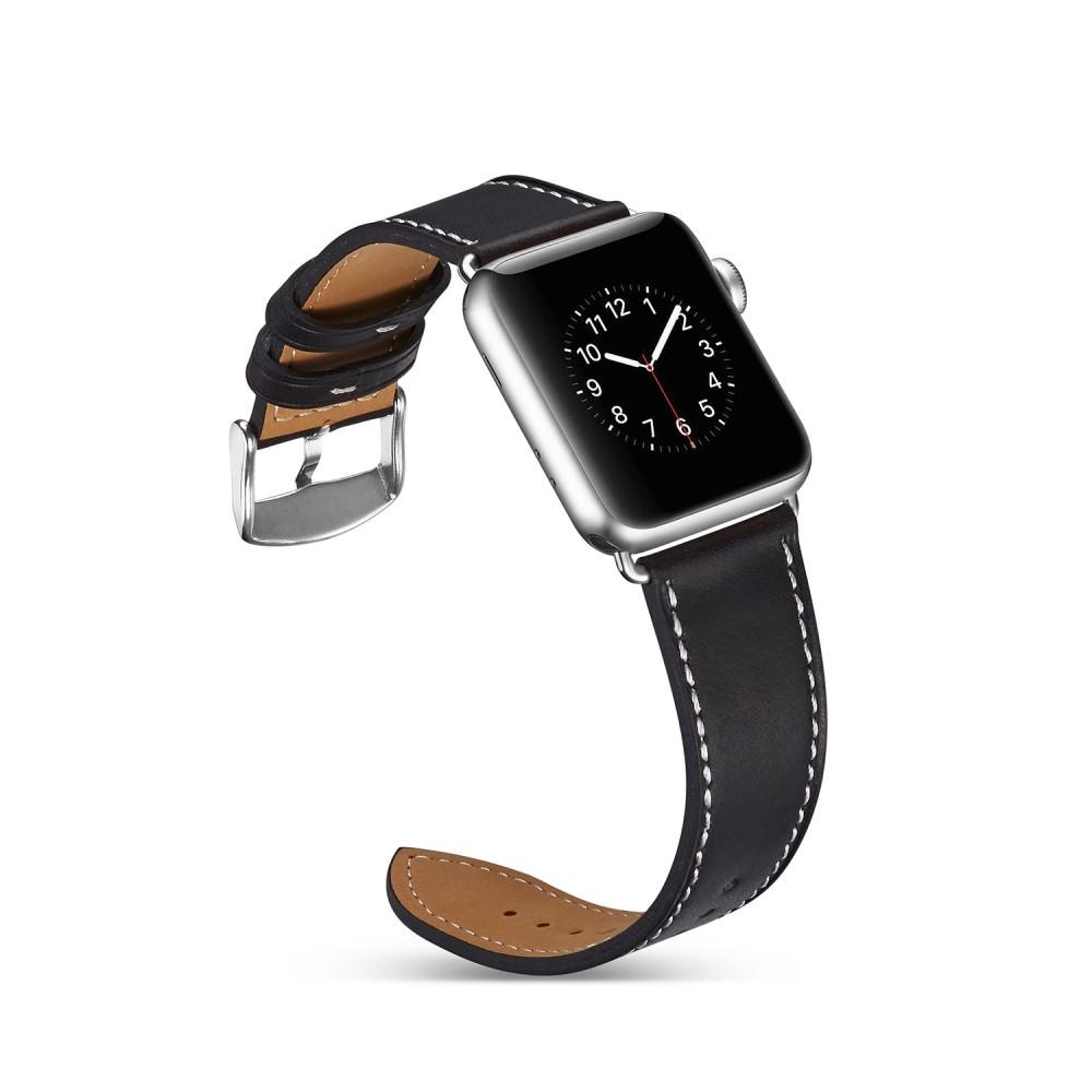 Apple Watch 41mm Series 8 Leather Strap Black