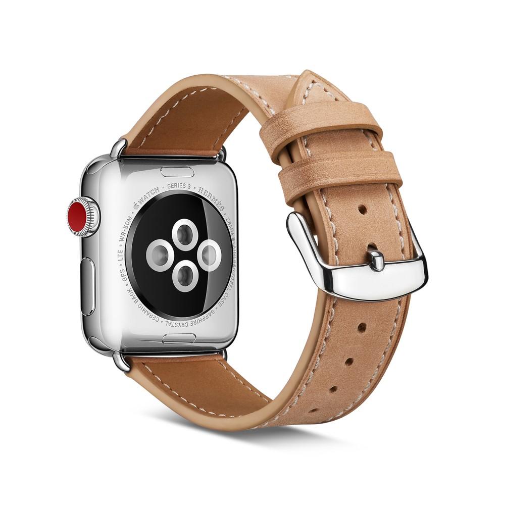 Apple Watch Series 8 45mm Leather Strap Beige