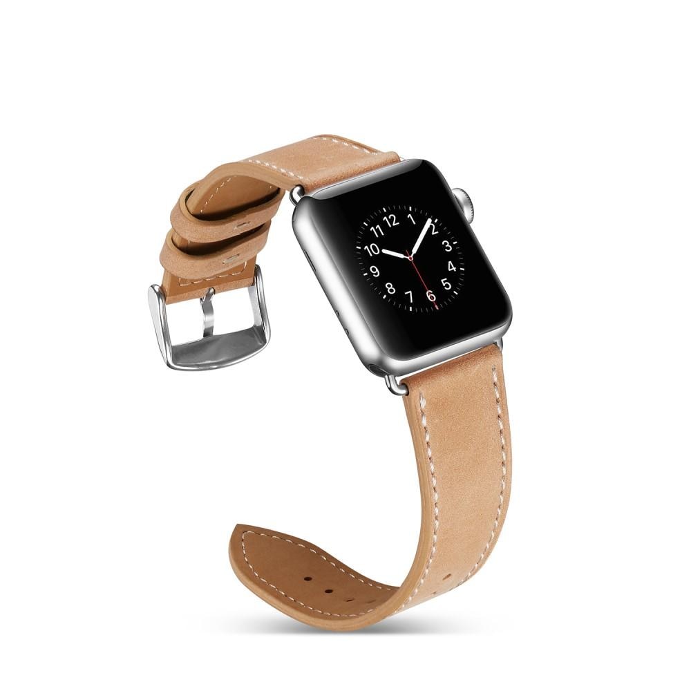 Apple Watch Series 8 45mm Leather Strap Beige
