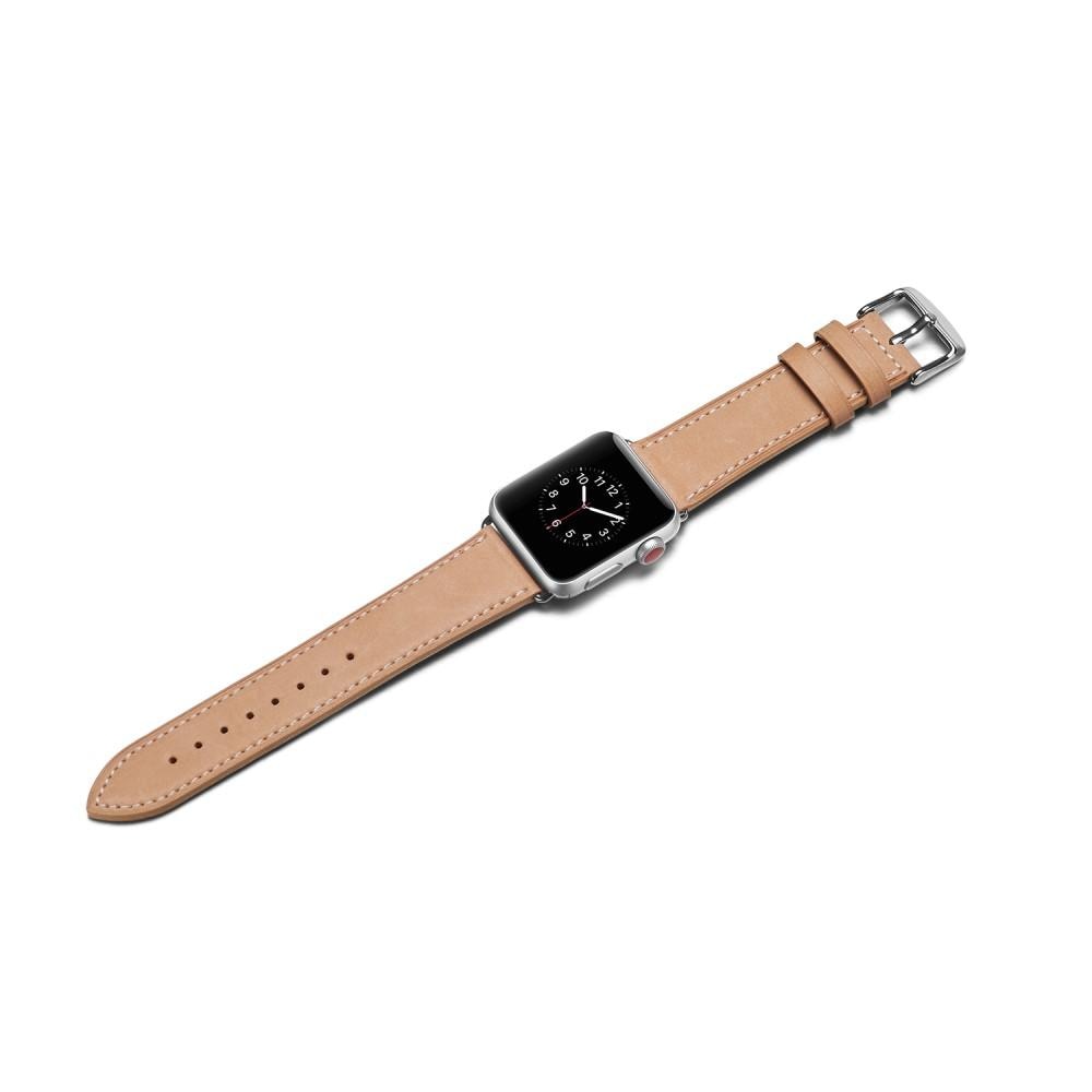 Apple Watch Series 8 45mm Leather Strap Beige