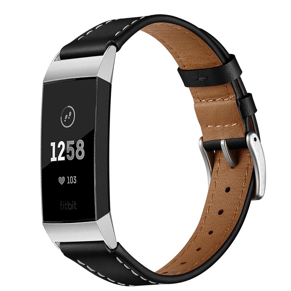 Fitbit Charge 3/4 Leather Strap Black