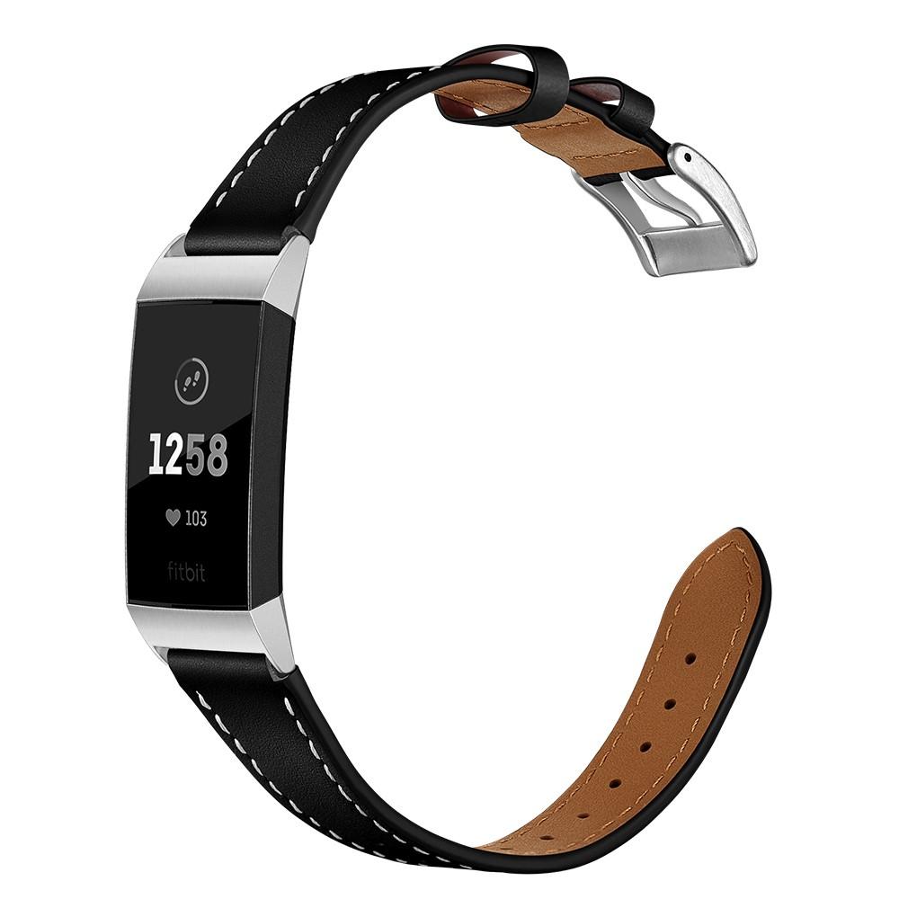 Fitbit Charge 3/4 Leather Strap Black