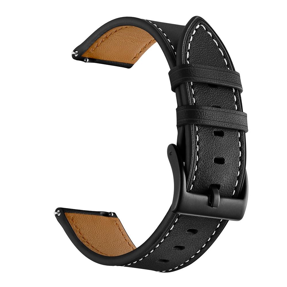 Universal 20mm Leather Strap Black