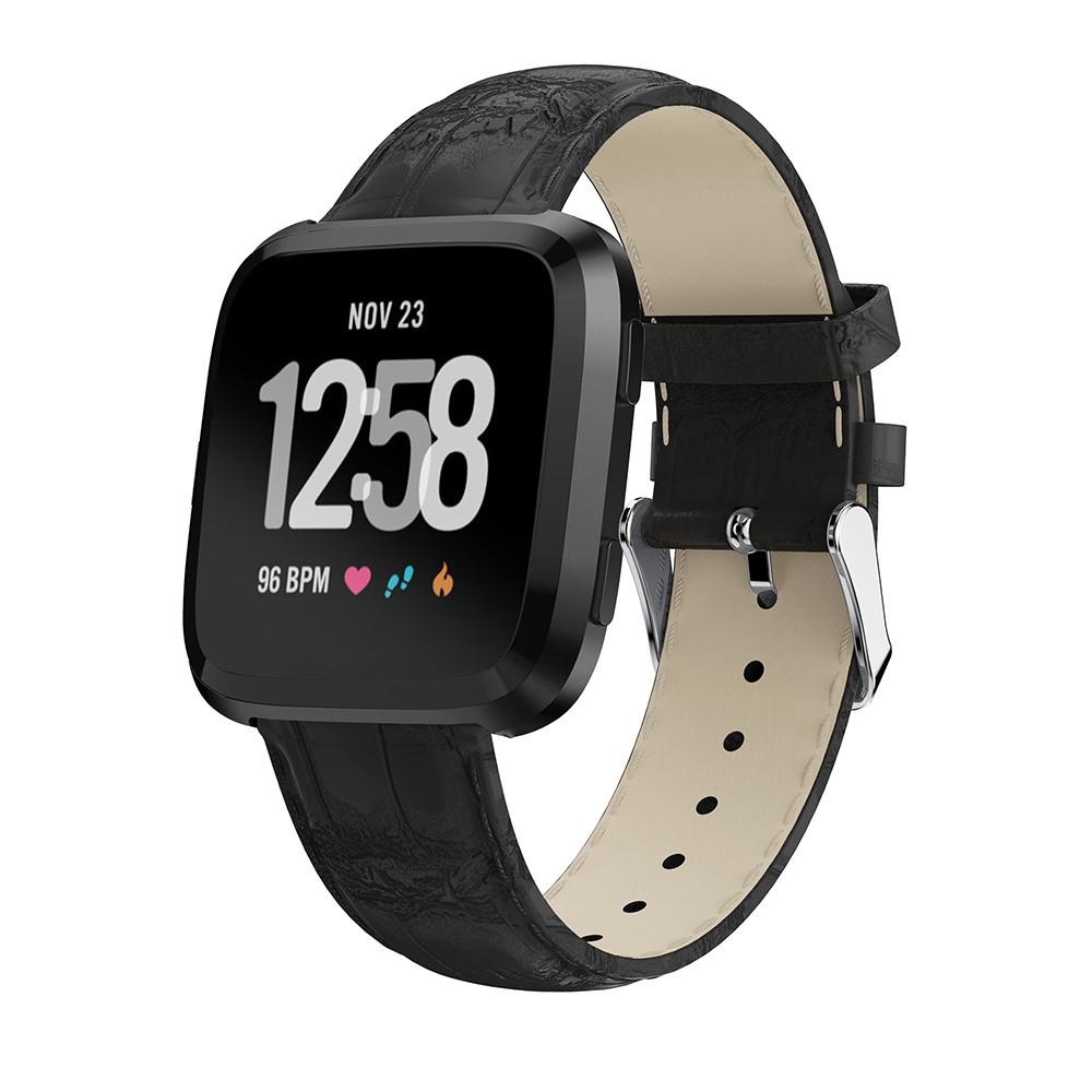 Fitbit Versa/Versa 2 Croco Leather Band Black