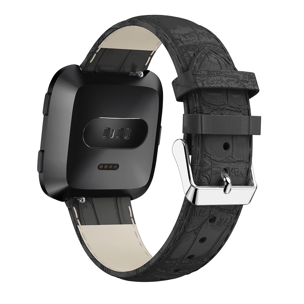 Fitbit Versa/Versa 2 Croco Leather Band Black