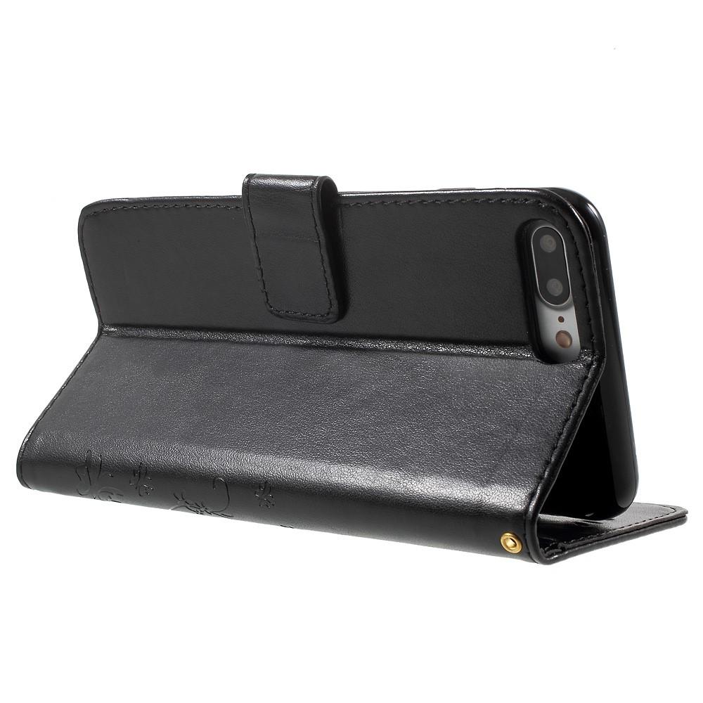 Apple iPhone 7 Plus/iPhone 8 Plus Leather Cover Imprinted Butterflies Black
