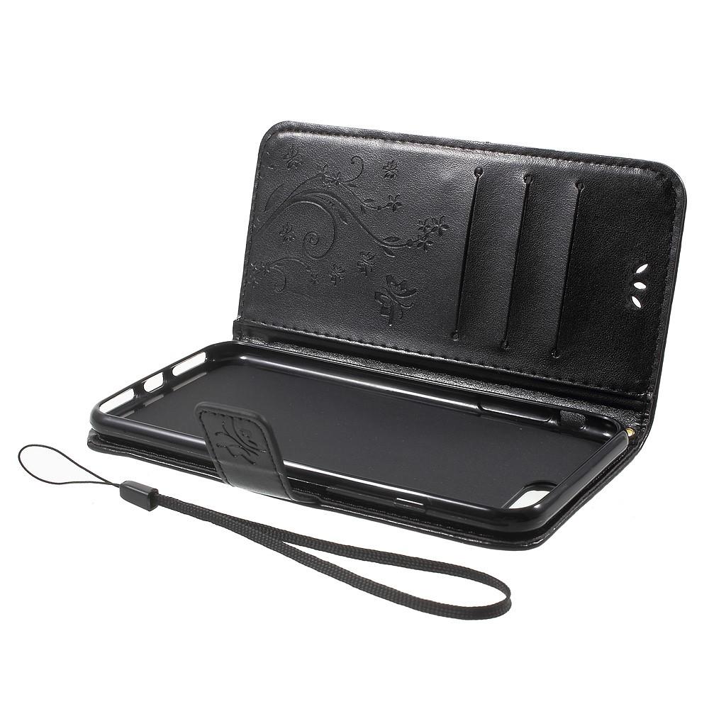 Apple iPhone 7 Plus/iPhone 8 Plus Leather Cover Imprinted Butterflies Black