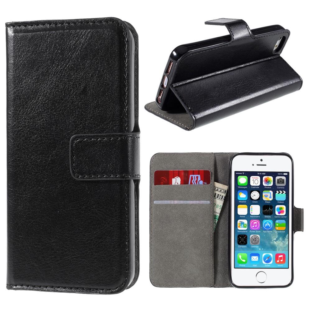 iPhone 5/5S/SE Leather Wallet Black