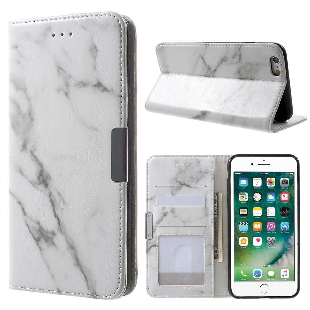 iPhone 6/6S Wallet Book Cover White Marble