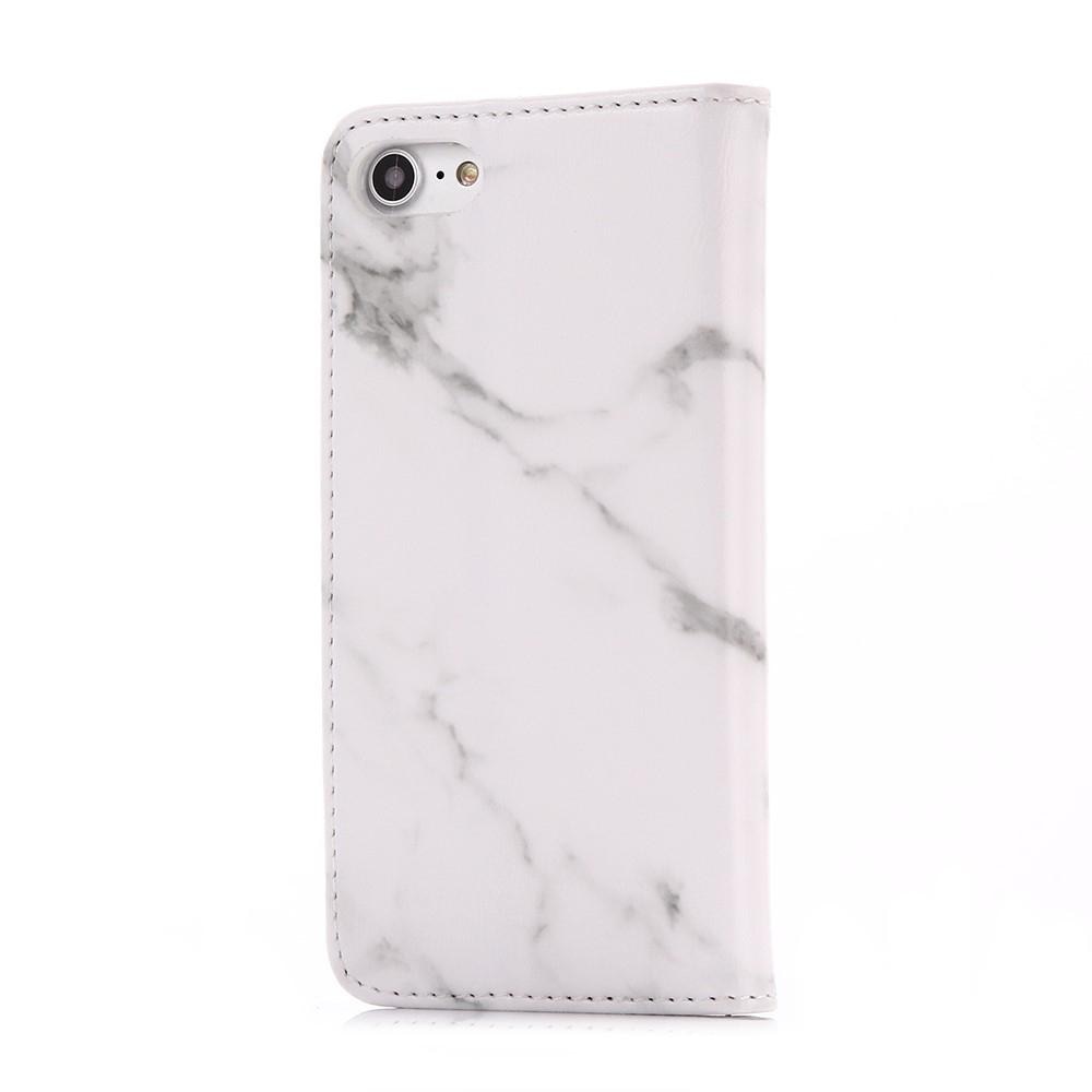 iPhone SE (2020) Wallet Book Cover White Marble