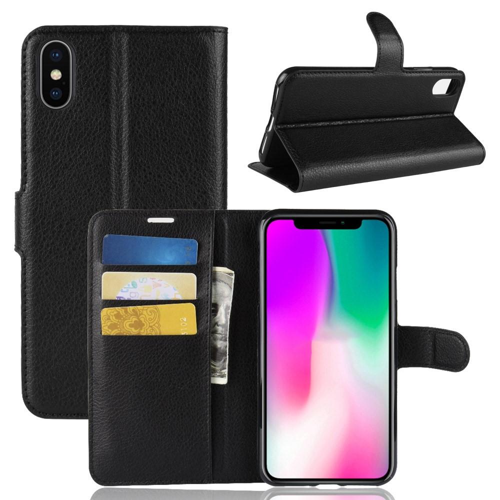 iPhone Xr Wallet Book Cover Black