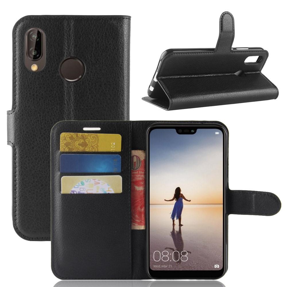 Huawei P20 Lite Wallet Book Cover Black